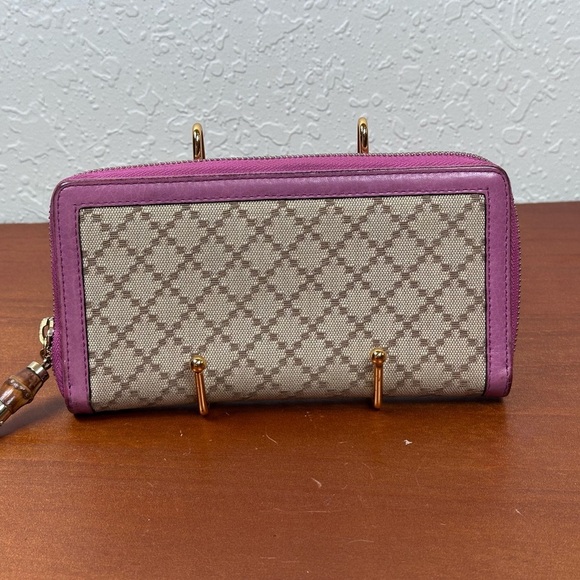 Gucci Diamante Bamboo Zippy Wallet - Picture 2 of 12